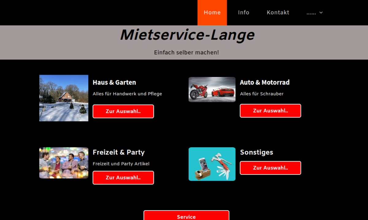 Mietservice Lange – Website